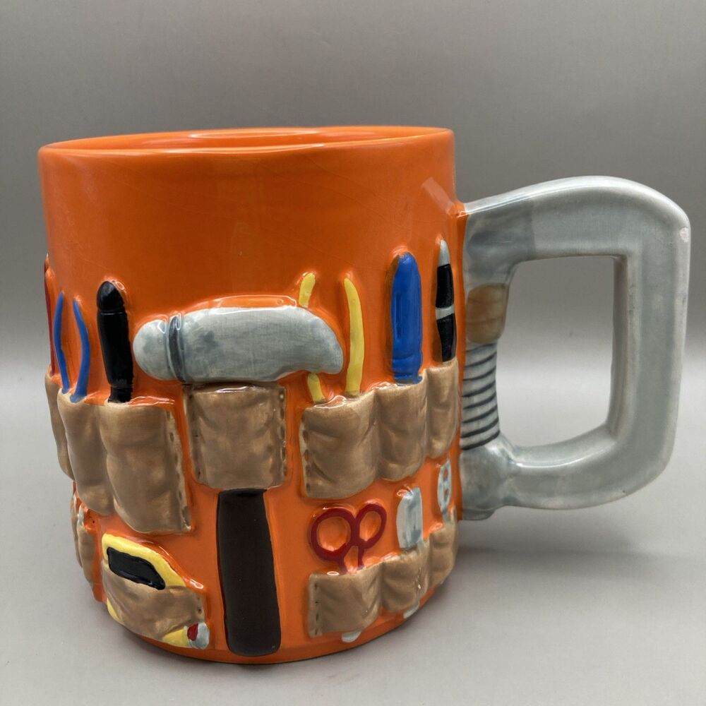The Home Depot Ceramic Tool Belt Mug Mr. Christmas 3D Limited Edition VTG 2012